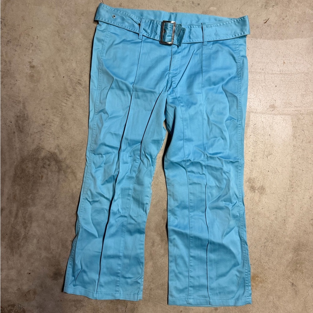 Vintage Diesel women’s capri Light Blue Belted Chinos